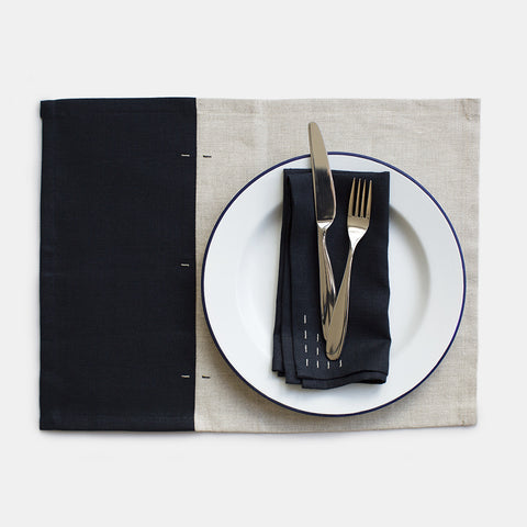 Two Tone Linen Placemats - Set of 4