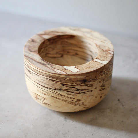 Spalted Beech Wooden Salt Pot