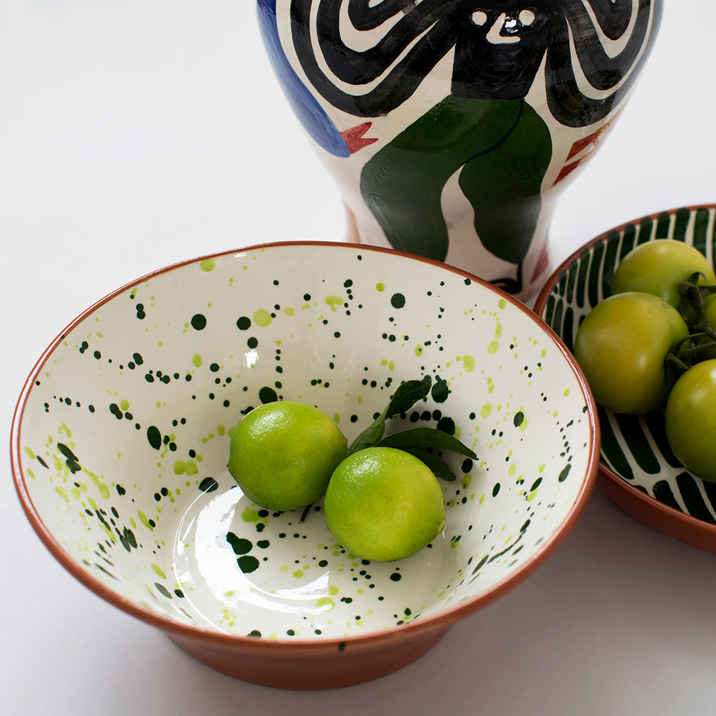Chroma Speckled Salad Bowl - Green