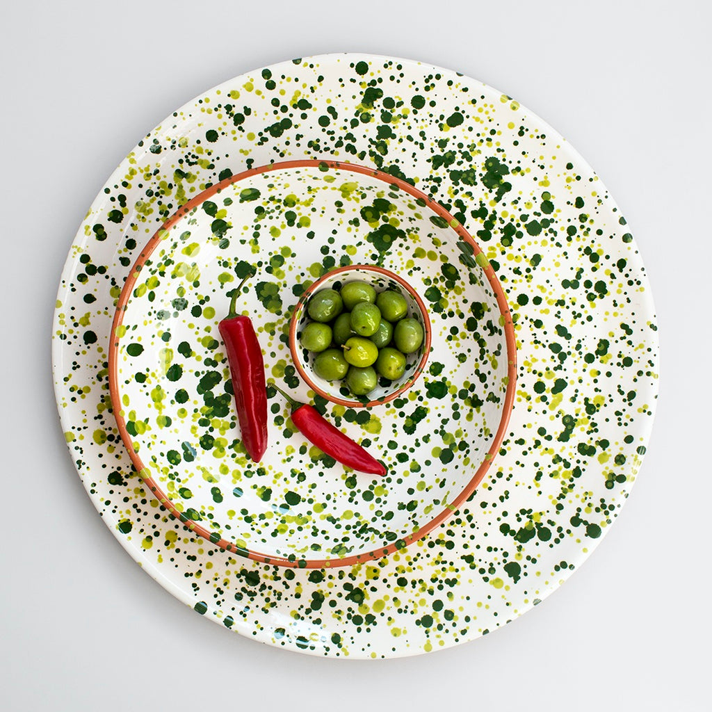 Chroma Speckled Platter - Green