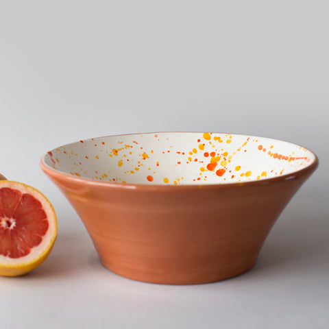 Chroma Speckled Salad Bowl - Orange