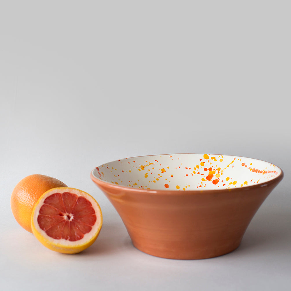 Chroma Speckled Salad Bowl - Orange