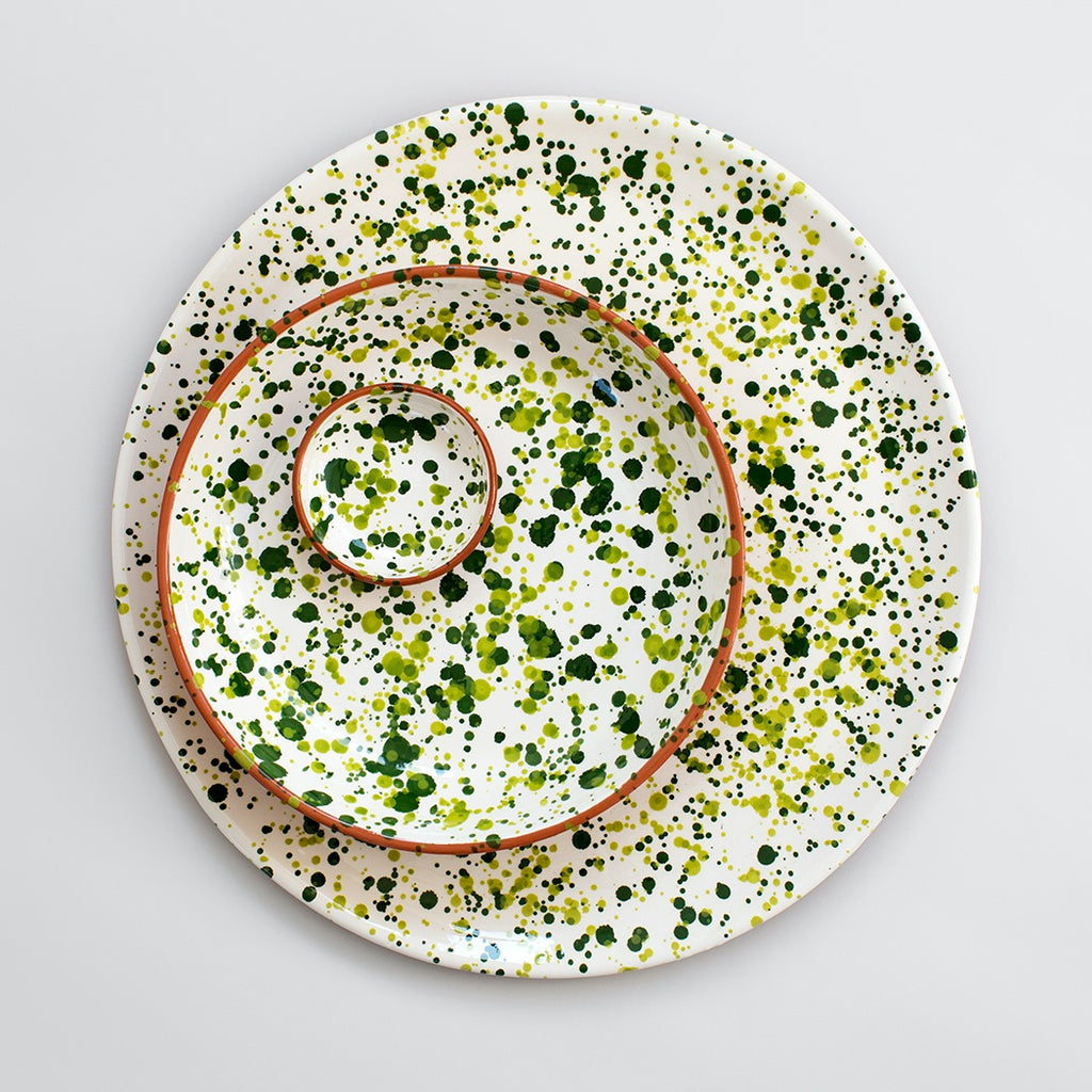 Chroma Speckled Platter - Green