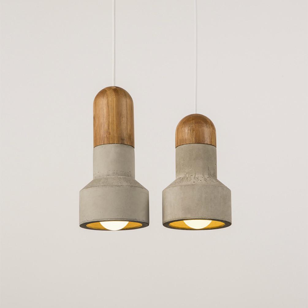 Concrete & Bamboo Pendant Light