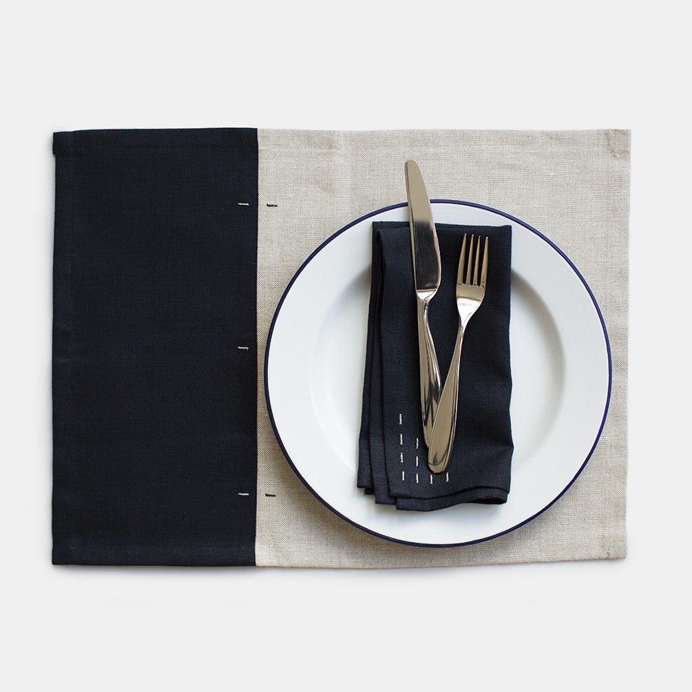 Two Tone Linen Placemats - Set of 4