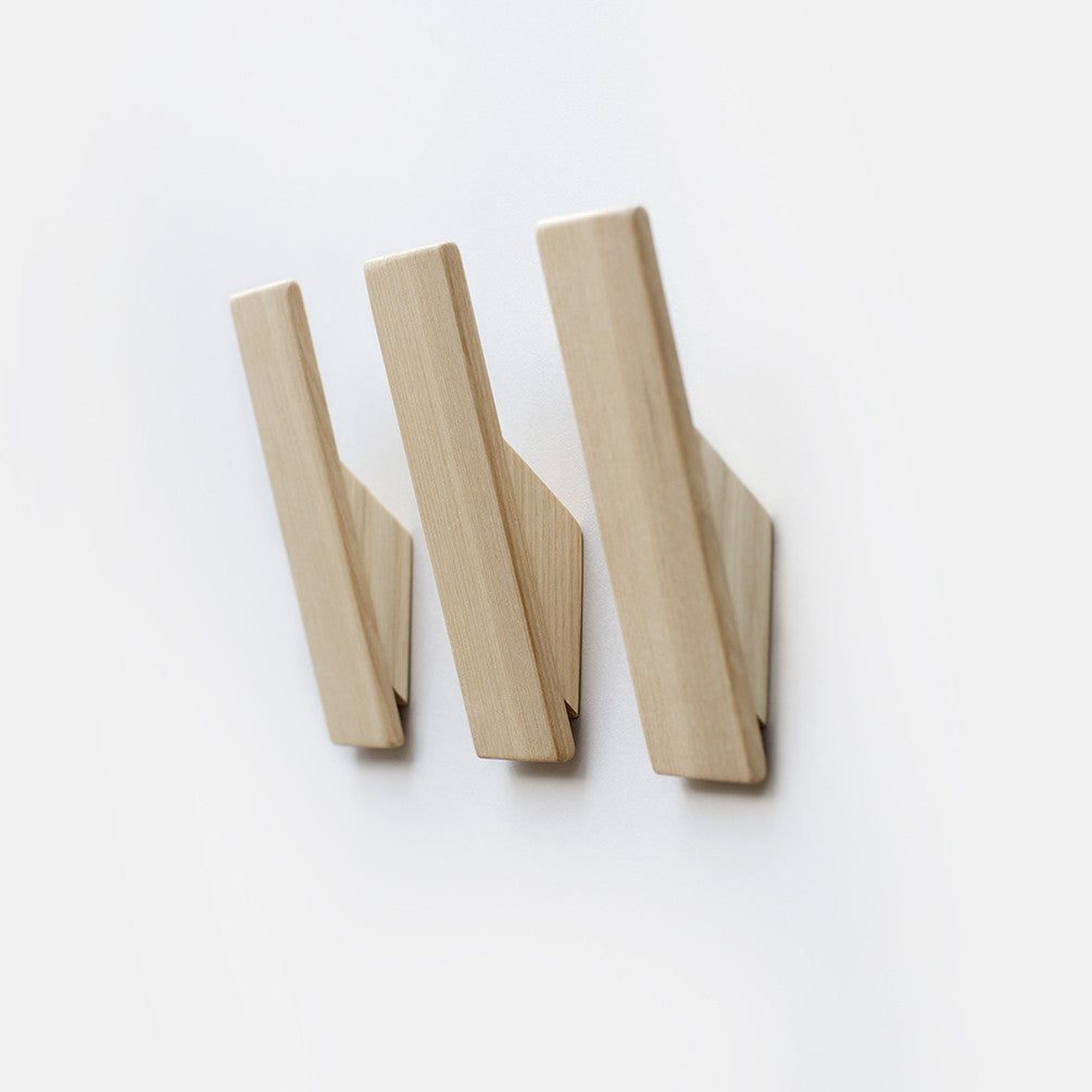 Wooden Wall Hooks - Set of 3